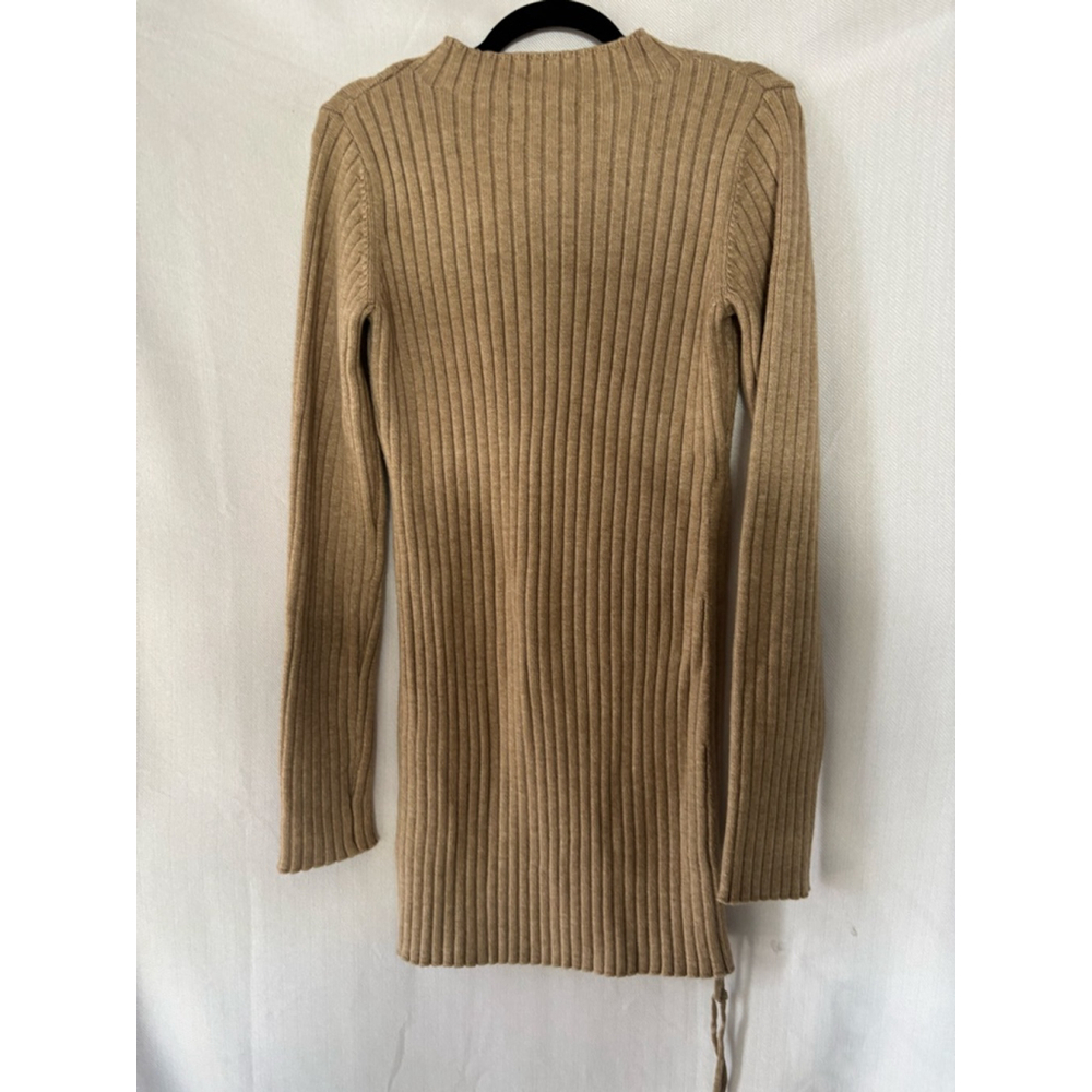 Women's AKIRA Ribbed Knit Sweater Dress Tan XL